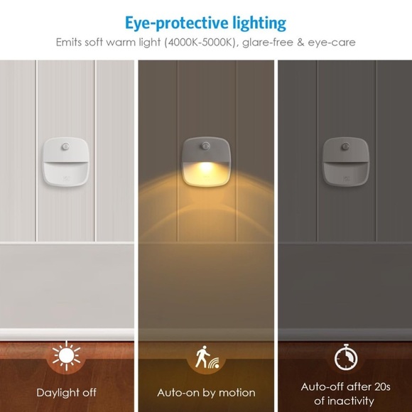 Cordless Stick-On indoor sensor LED Night Light (Warm White 2 pack) - Picture 7 of 9